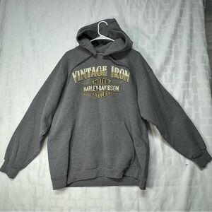 Harley-Davidson Gray Sweatshirt Vintage Iron Design